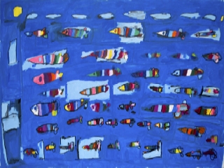 Claude Fourel, Untitled (Fish), 2006, acrylic, ink on canvas