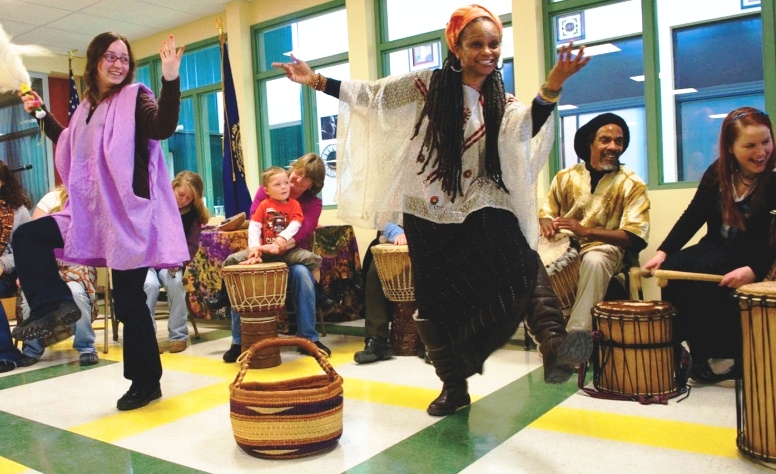 Teaching Artists Dancing and Drumming