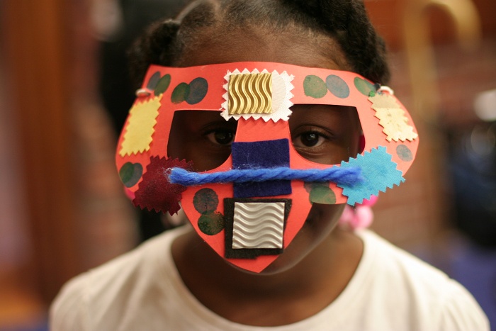 Girl Wearing a Mask