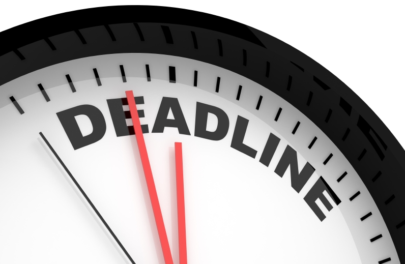 Clock that says deadline