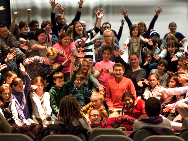 Students rehearsing Seussical