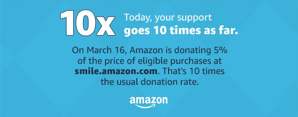 Amazon Smile 5% Donation to VSA 3/16/17 Only