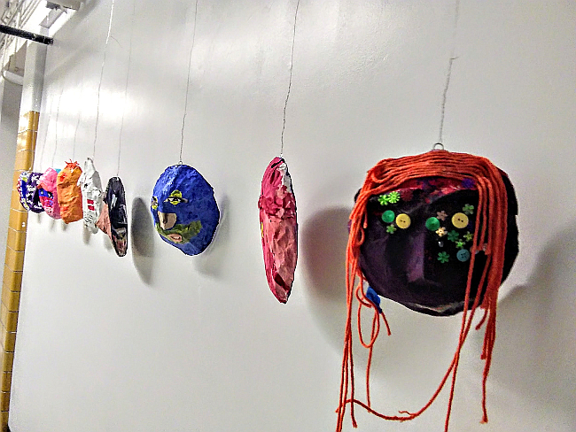 Masks hanging on the wall