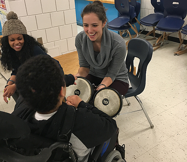 Allie with Student and paraprofessional