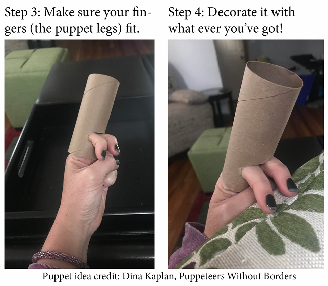 Toilet paper roll puppet